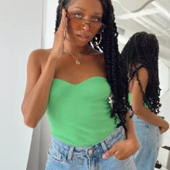 Aston Strapless Bodysuit Green