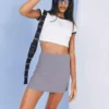 Princess Polly Selby Mini Skirt Light Grey