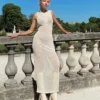 Princess Polly Performer Knit Maxi Dress Cream