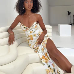 Princess Polly Lingarna Maxi Dress White / Yellow