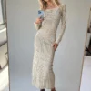 Princess Polly Kendor Long Sleeve Maxi Dress Beige