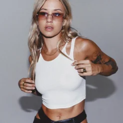 Princess Polly Cut It Out Tank Top White