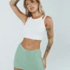 Princess Polly Courtney Low Waist Mini Skirt Green