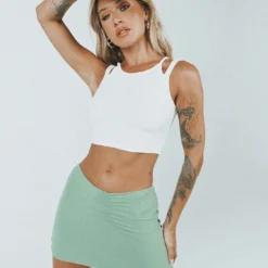 Princess Polly Courtney Low Waist Mini Skirt Green