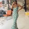 Seri Slip Maxi Dress Green Multi