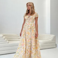 Princess Polly Masuda Maxi Dress Yellow Floral