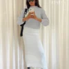 Princess Polly Abercairn Knit Maxi Skirt White