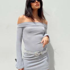 Princess Polly Anya Mini Dress Grey