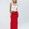 Princess Polly Belle Knit Maxi Skirt Red