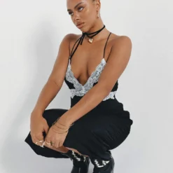 Princess Polly Lainge Maxi Dress Black