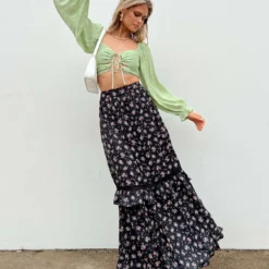 Princess Polly Fowler Maxi Skirt Black