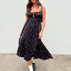 Princess Polly Empress Of Love Maxi Dress Black Floral