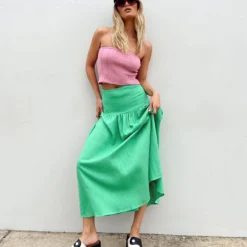 Princess Polly Carol Maxi Skirt Green