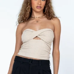 Princess Polly Jaynee Strapless Top Beige