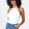 Princess Polly Allie Halter Bodysuit White