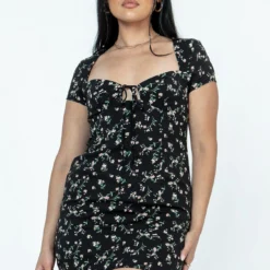 Princess Polly Centennial Mini Dress Black Floral
