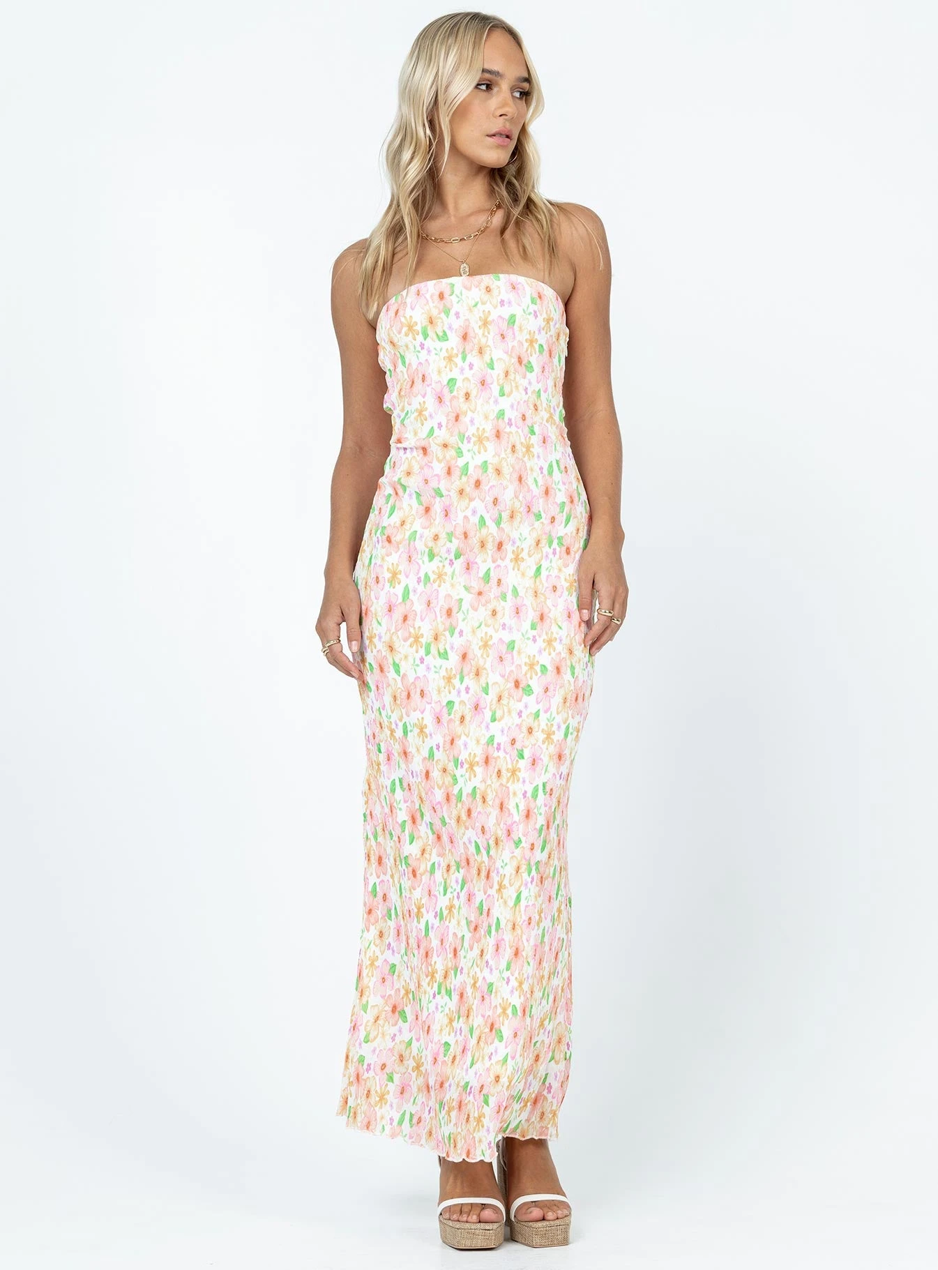 Princess Polly Tiarna Strapless Maxi Dress White / Floral