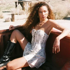 Peroli Corset Mini Dress Floral