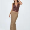 Princess Polly Jaynee Maxi Skirt Beige