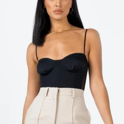Princess Polly Sudol Bodysuit Black