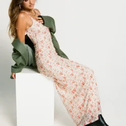 Princess Polly Knox Maxi Dress Beige Floral