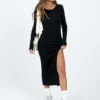 Fitro Long Sleeve Maxi Dress Black