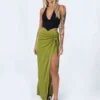 Princess Polly Untouchable Maxi Skirt Green