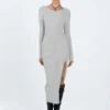 Fitro Long Sleeve Maxi Dress Grey