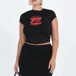 Kael Mid Rise Mini Skirt Black