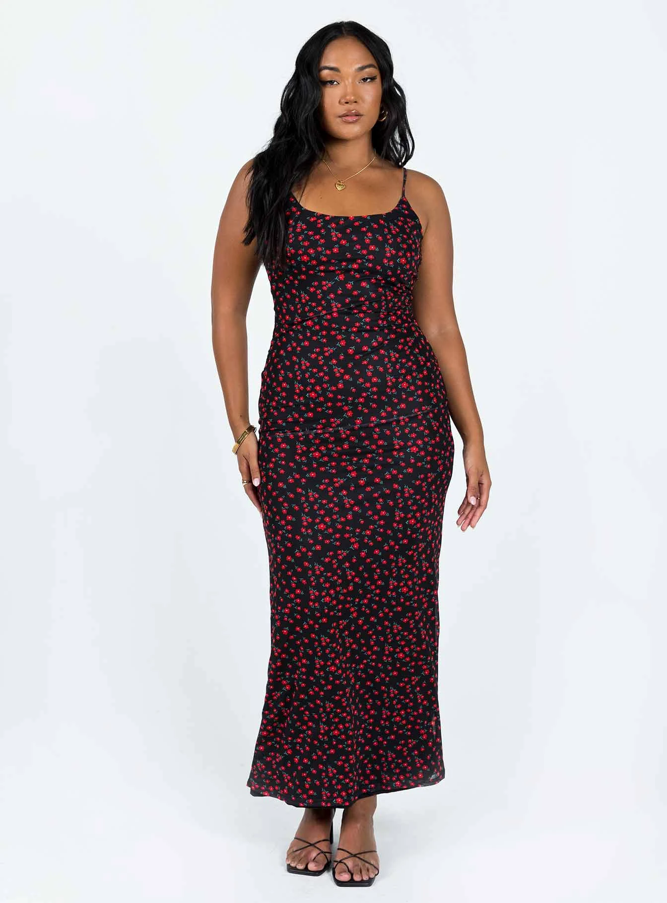 Knox Maxi Dress Black / Red Floral - Image 2