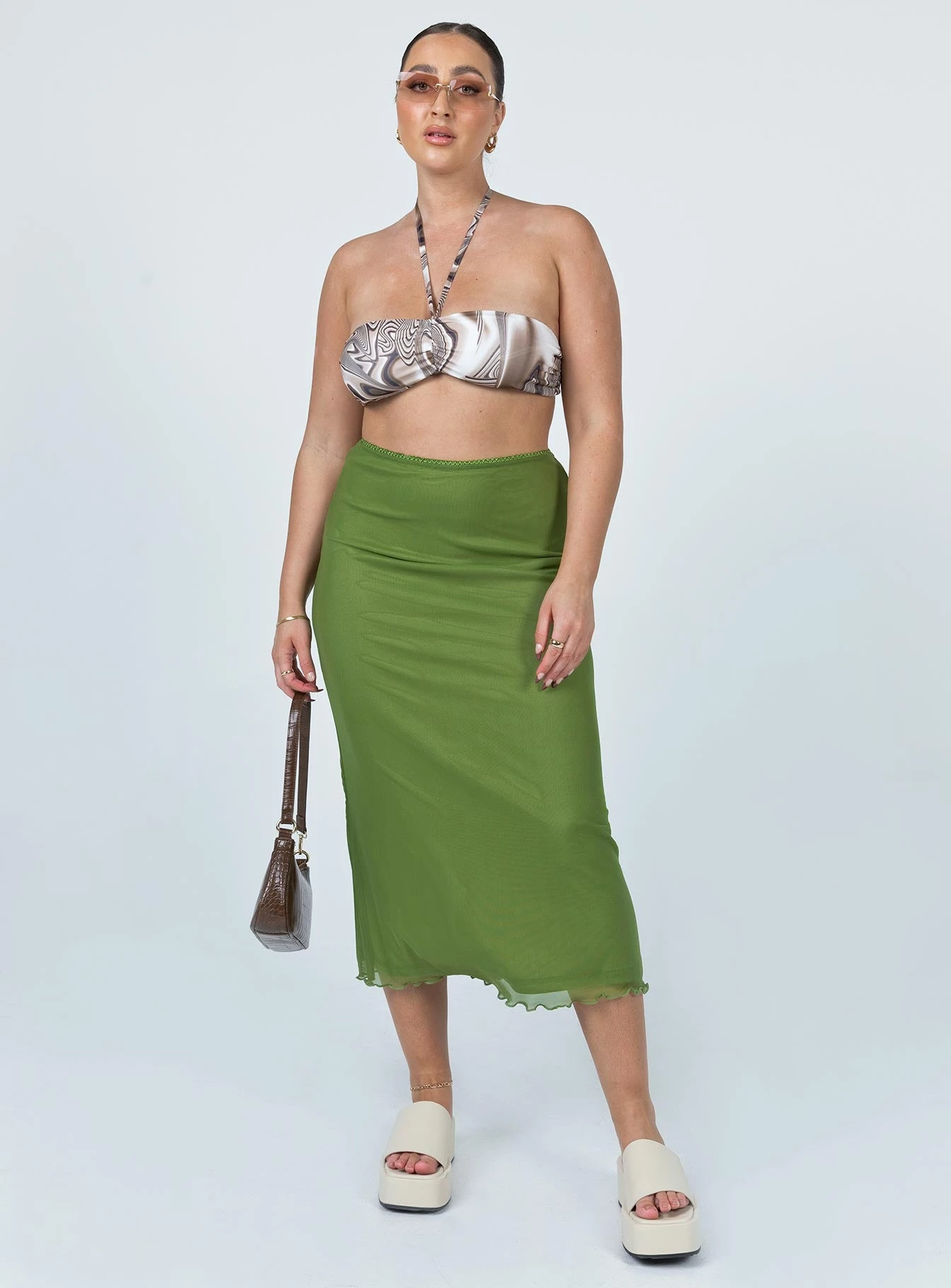 Princess Polly Deanna Midi Skirt Green - Image 2
