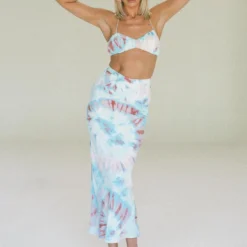 Jagger & Stone Gwyneth Maxi Skirt Blue Tie Dye Blue