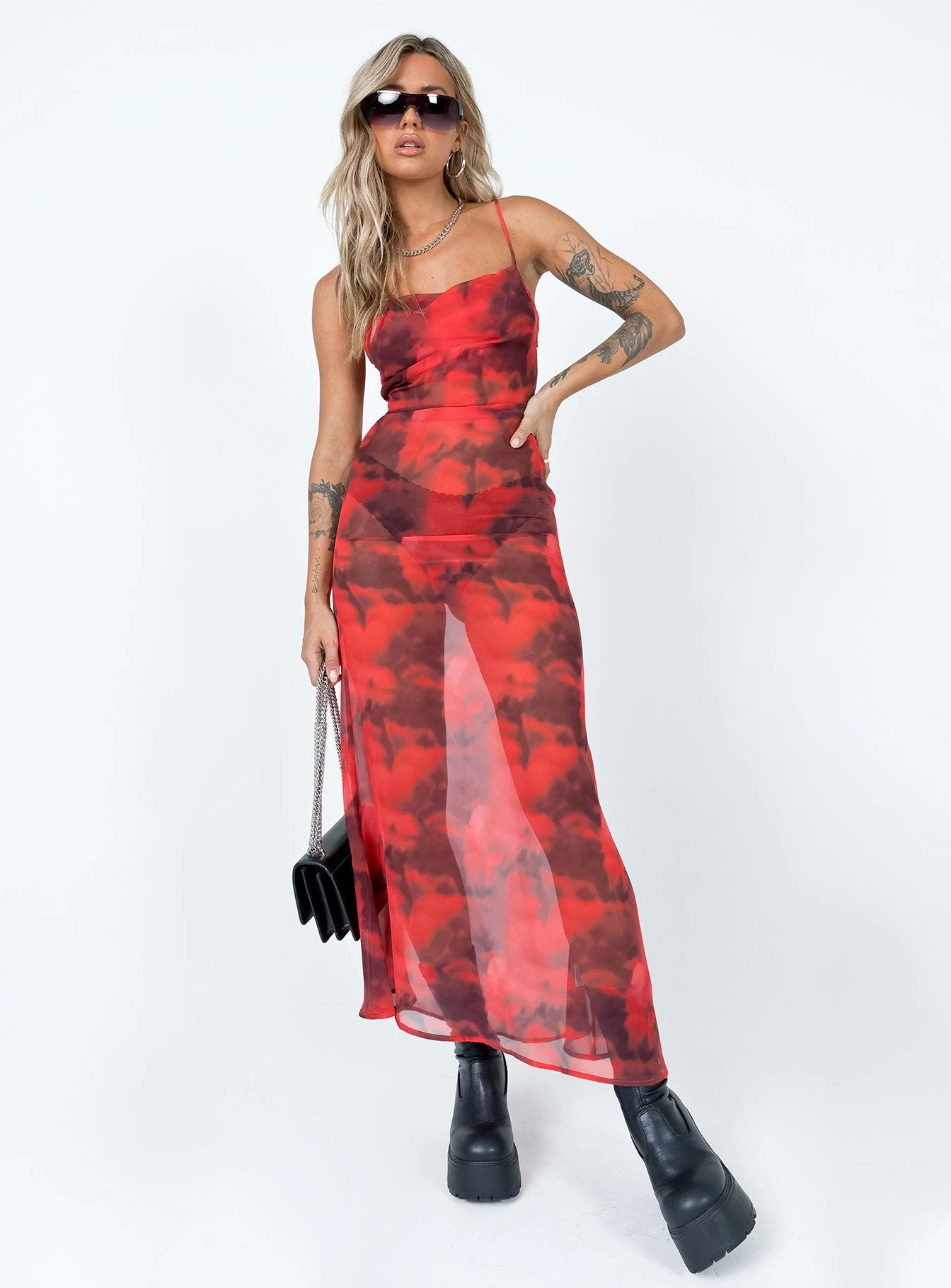 Princess Polly Coralie Maxi Dress Red Floral - Image 3