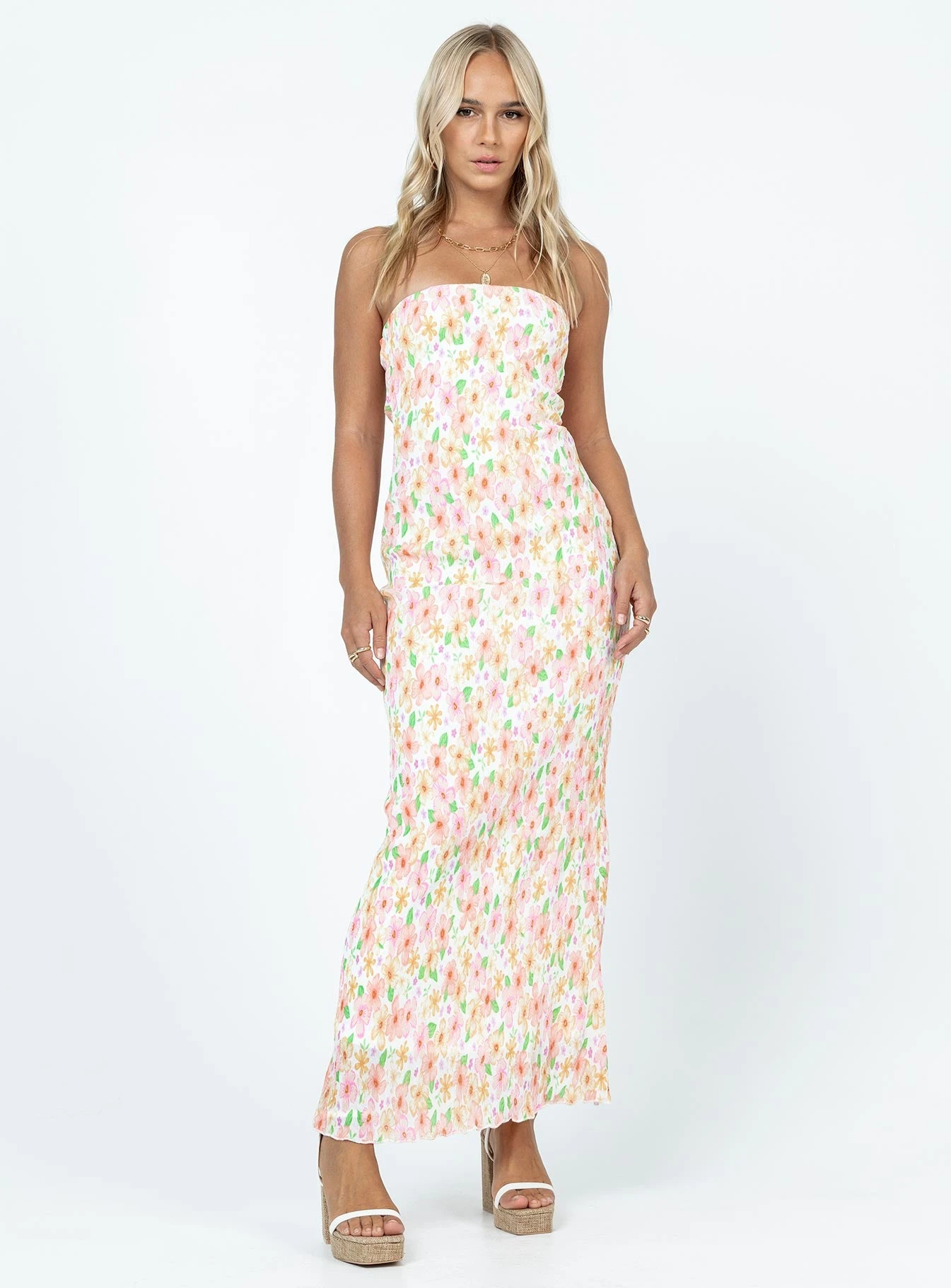 Princess Polly Tiarna Strapless Maxi Dress White / Floral - Image 2