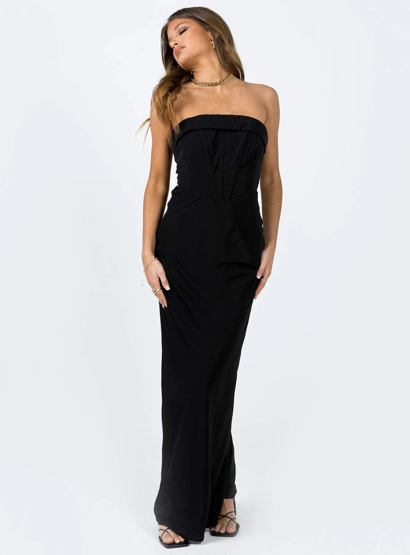 Princess Polly Lana Maxi Dress Black - Image 2