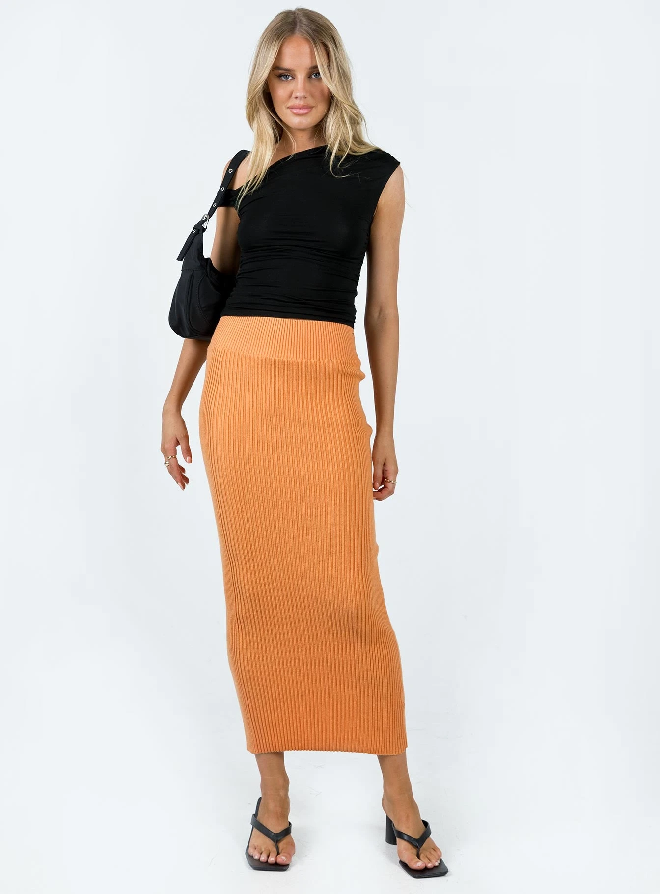 Princess Polly Regent Low Rise Maxi Skirt Orange - Image 2