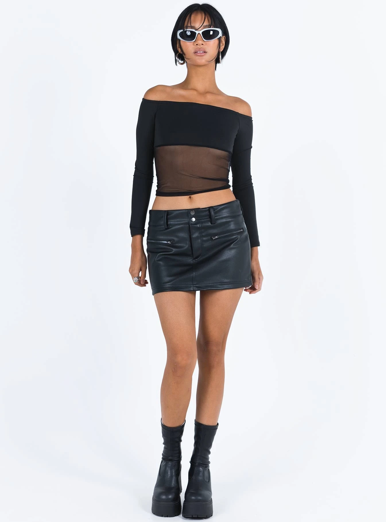 Bazley Faux Leather Mini Skirt - Image 3