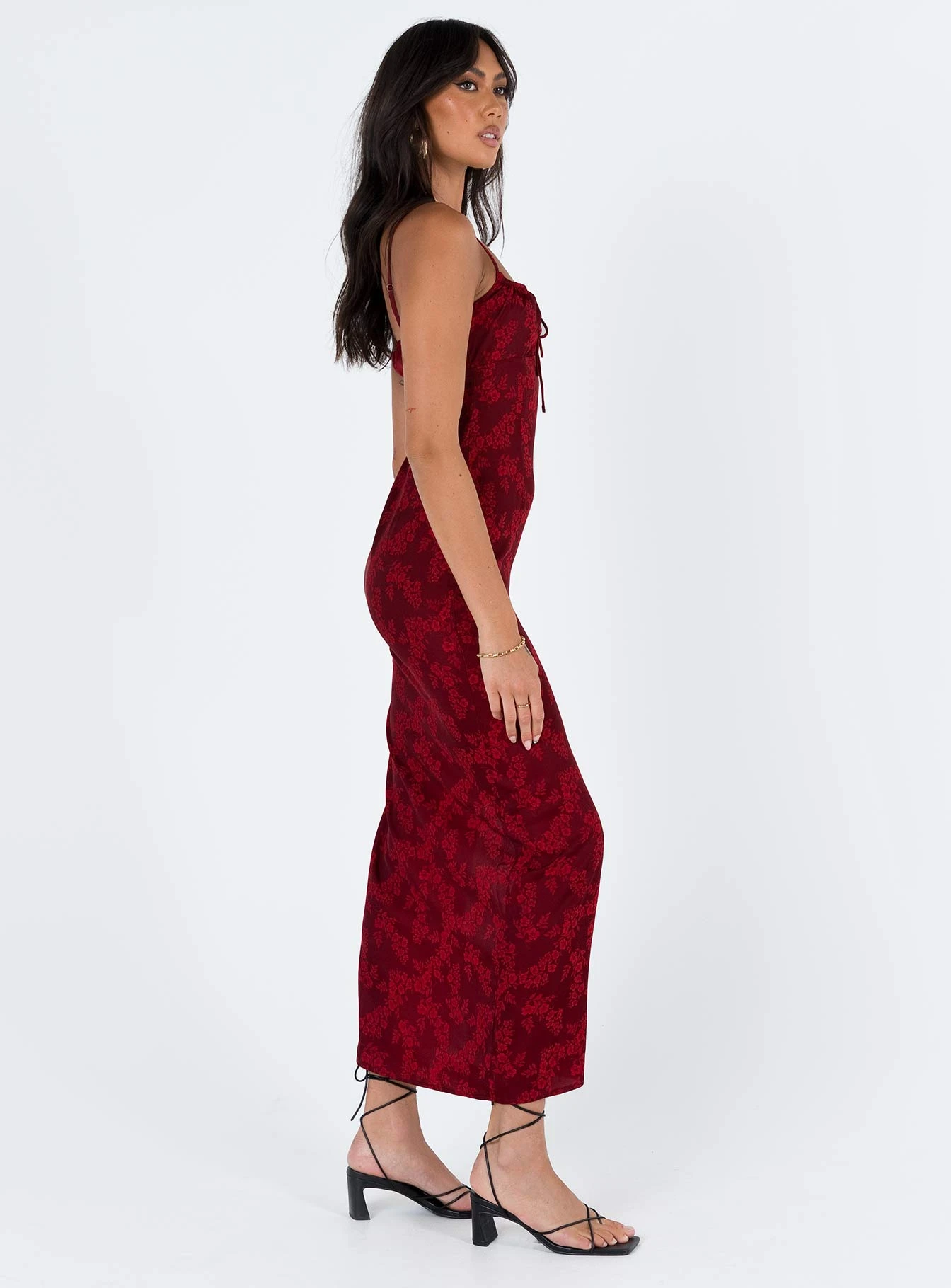 Princess Polly Noda Maxi Dress Burgundy - Image 4