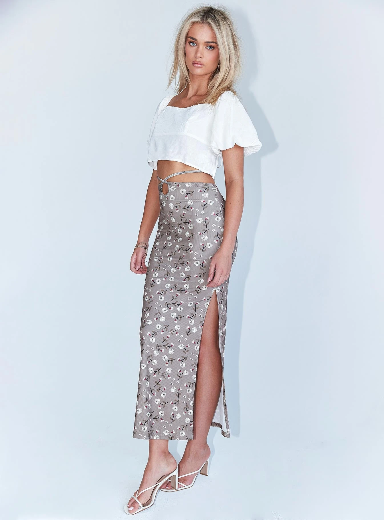 Princess Polly Kody Maxi Skirt Brown Floral - Image 3