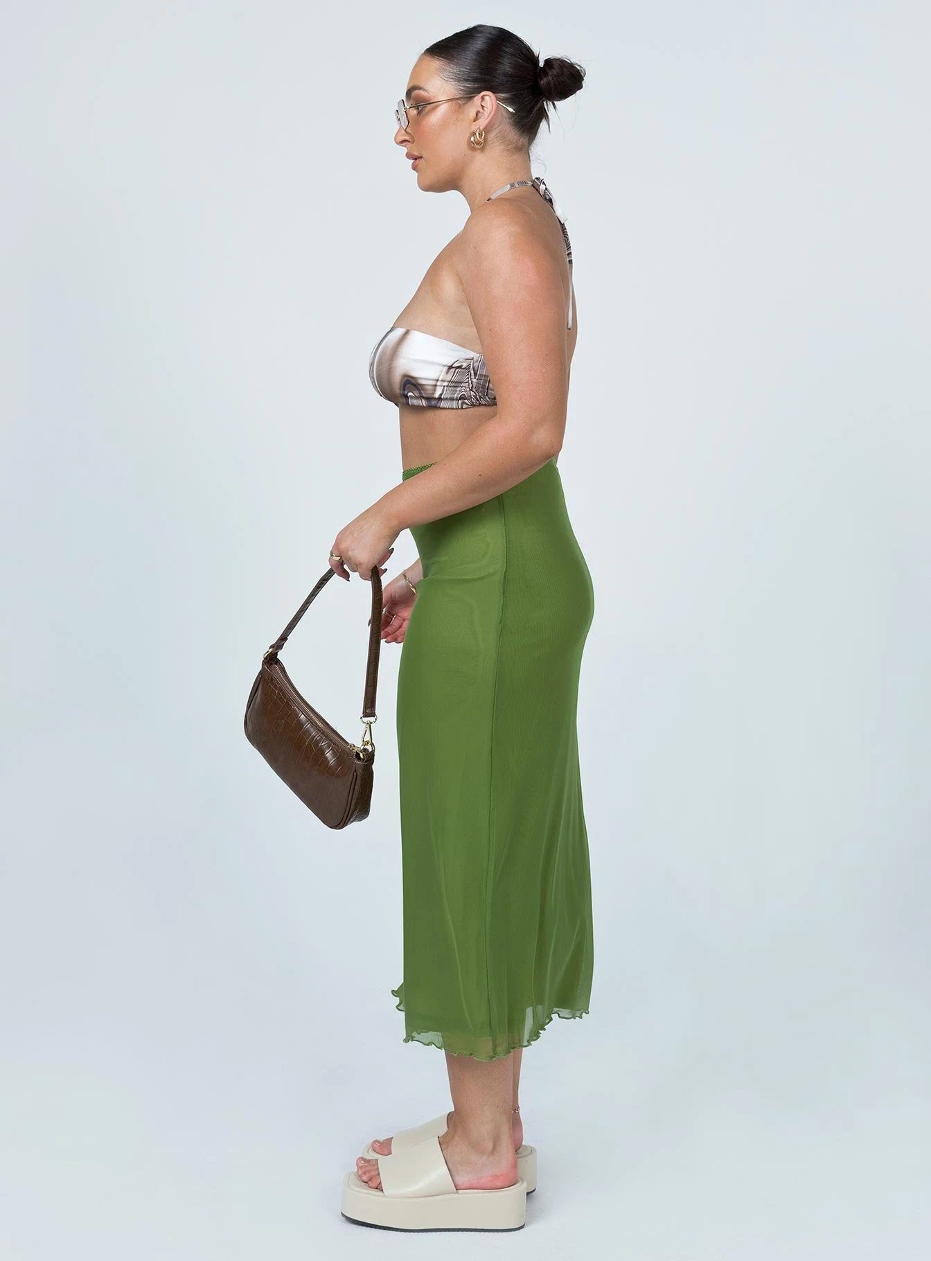 Princess Polly Deanna Midi Skirt Green - Image 4