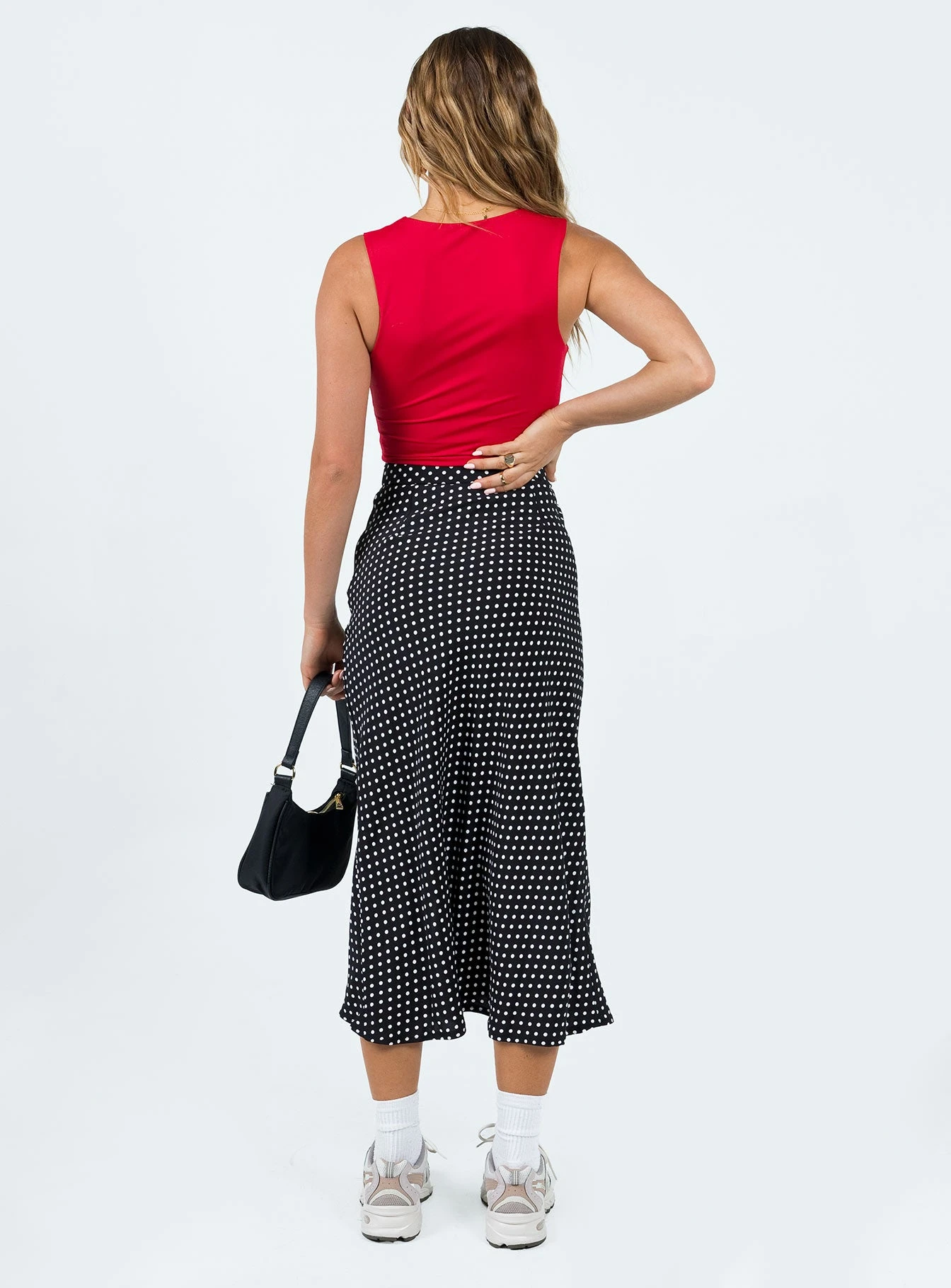 Princess Polly Mabel Midi Skirt Black Polka Dot - Image 4