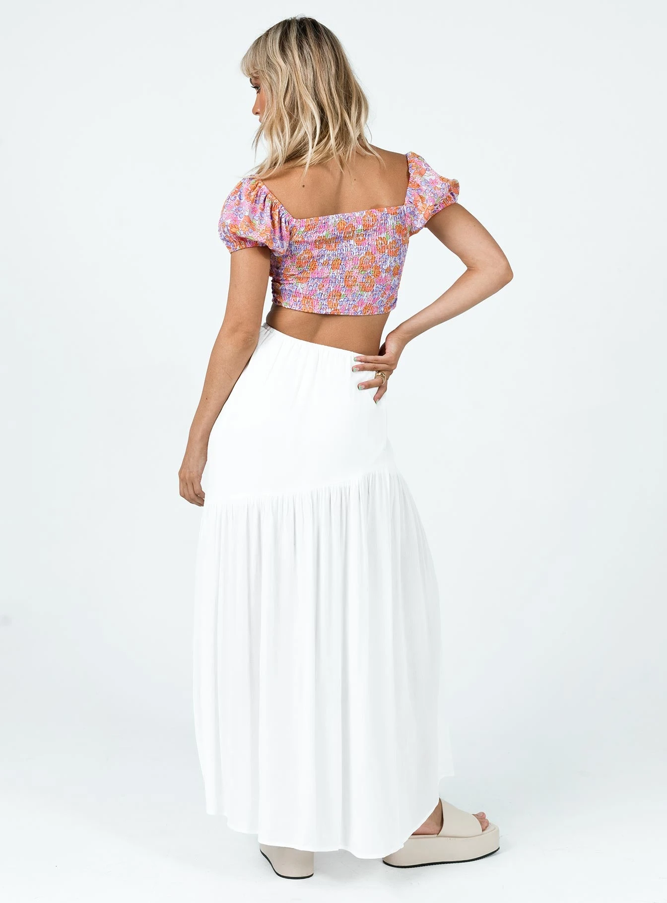 Princess Polly Chels Asymmetric Maxi Skirt White - Image 6