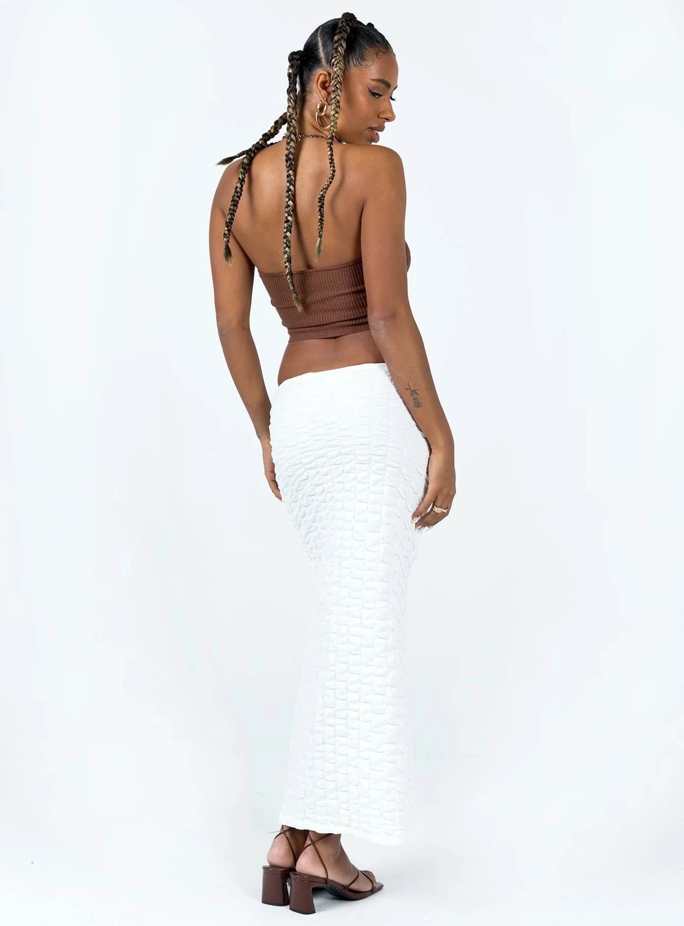 Princess Polly Corine Maxi Skirt White - Image 5
