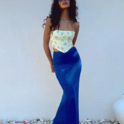 Princess Polly Harriette Maxi Skirt Blue