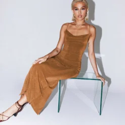 Princess Polly Emma Maxi Dress Brown