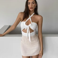 Selby Mini Skirt Oatmeal