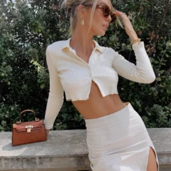 The Lola Mini Skirt Oatmeal