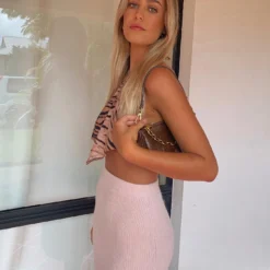 Princess Polly Zanna Midi Skirt Nude Pink